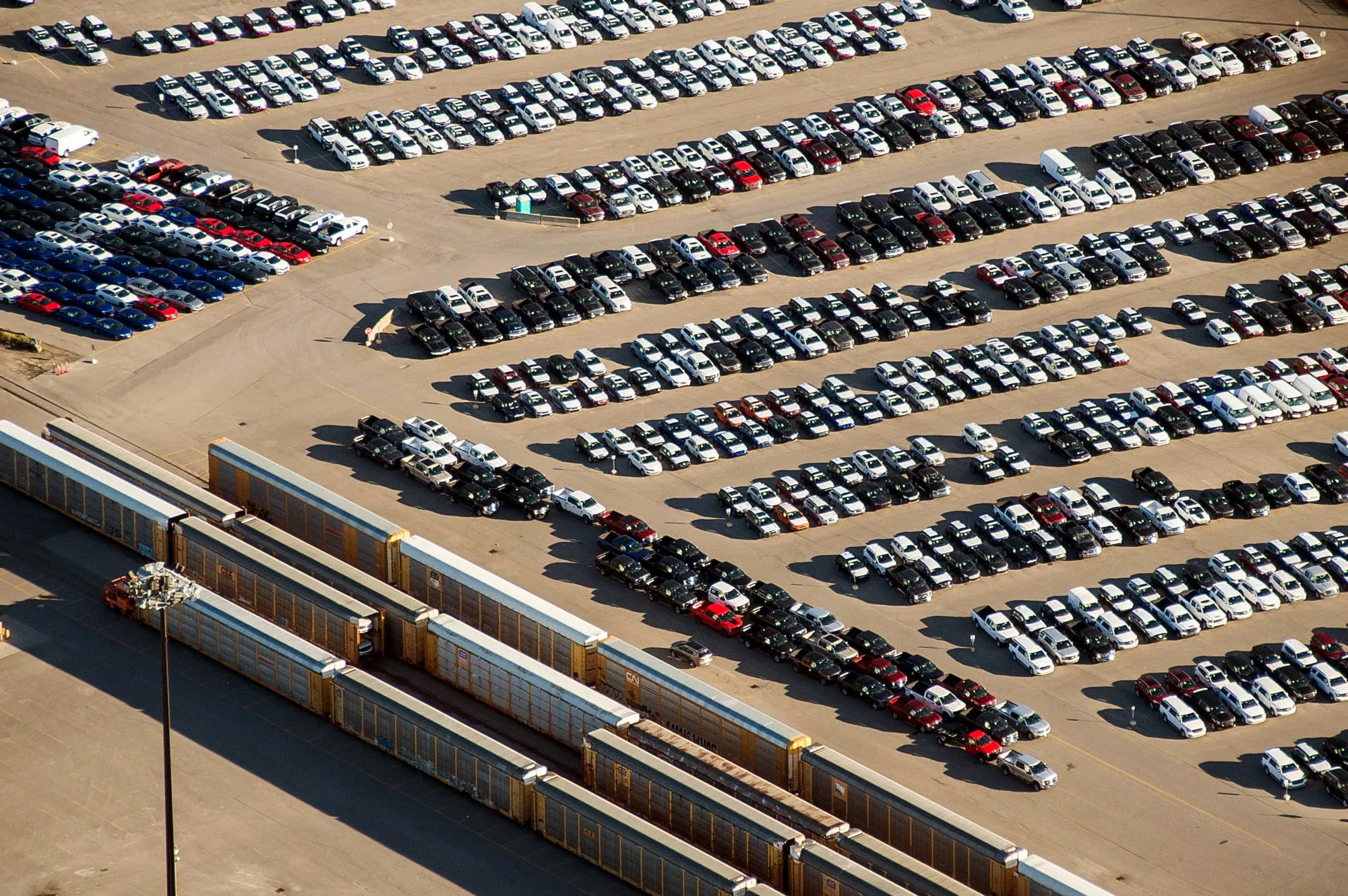 Aerial Views Of Rail Yards As Canada Trade Deficit Widens