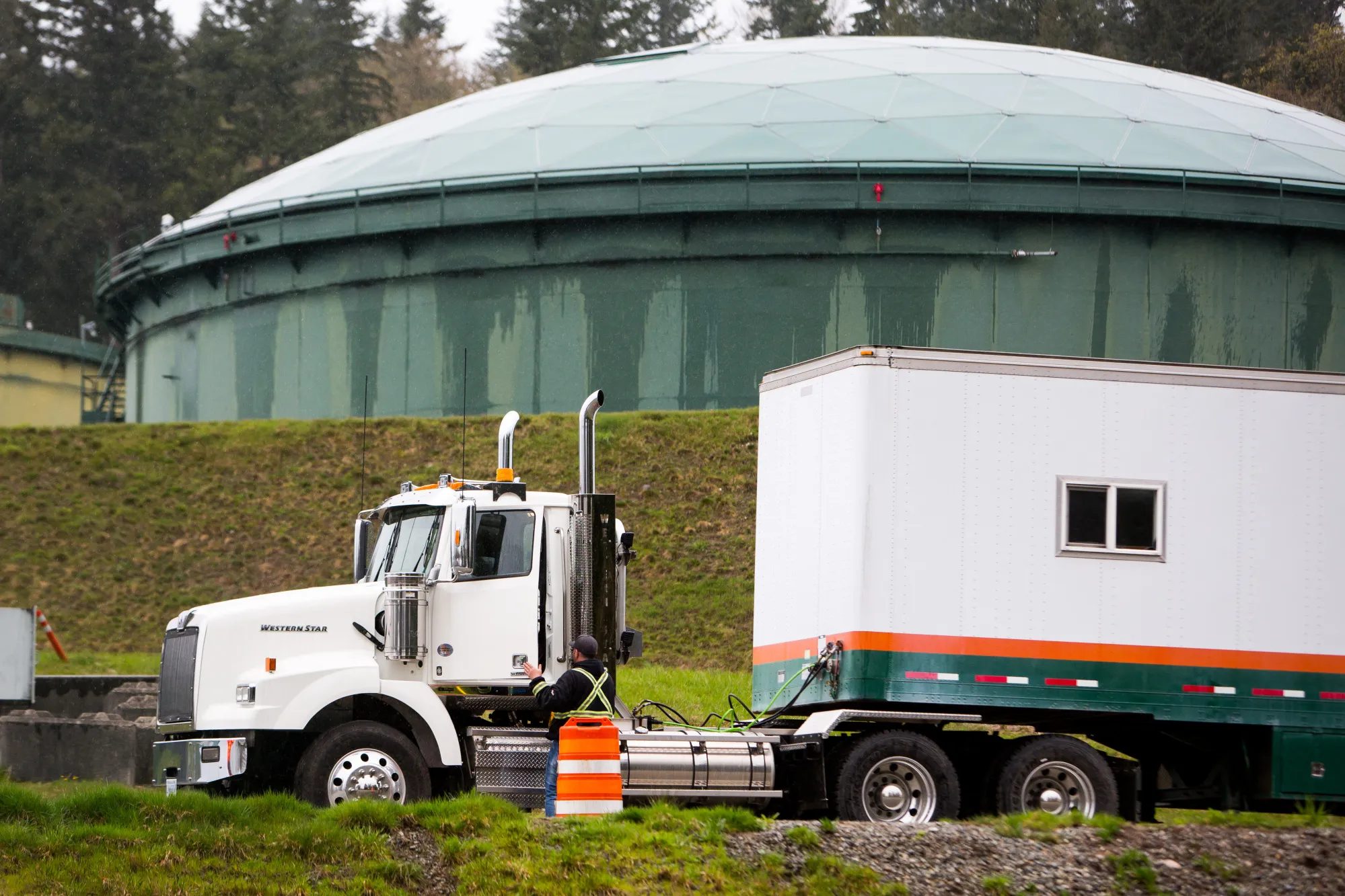 The Kinder Morgan Trans Mountain pipeline expansion site in Burnaby, British Columbia, on April 11.