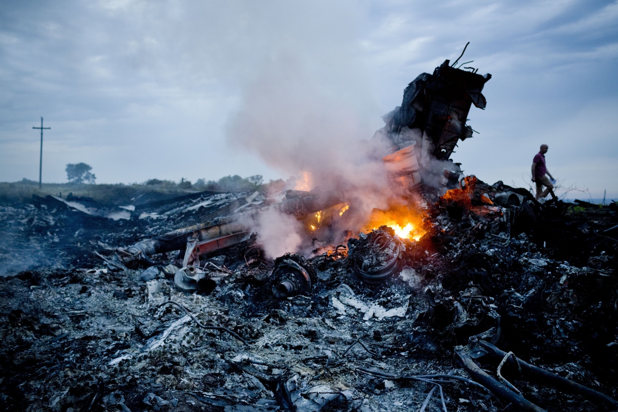 Debris from MH 17 in Ukraine in July 2014.