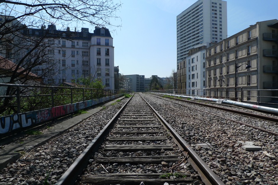 A stretch of Paris's unused Petite Ceinture railway.