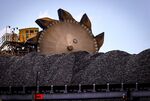A pile of coal at the Port of Newcastle in Australia.