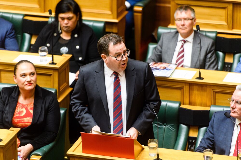 Grant Robertson delivers the budget in Parliament.