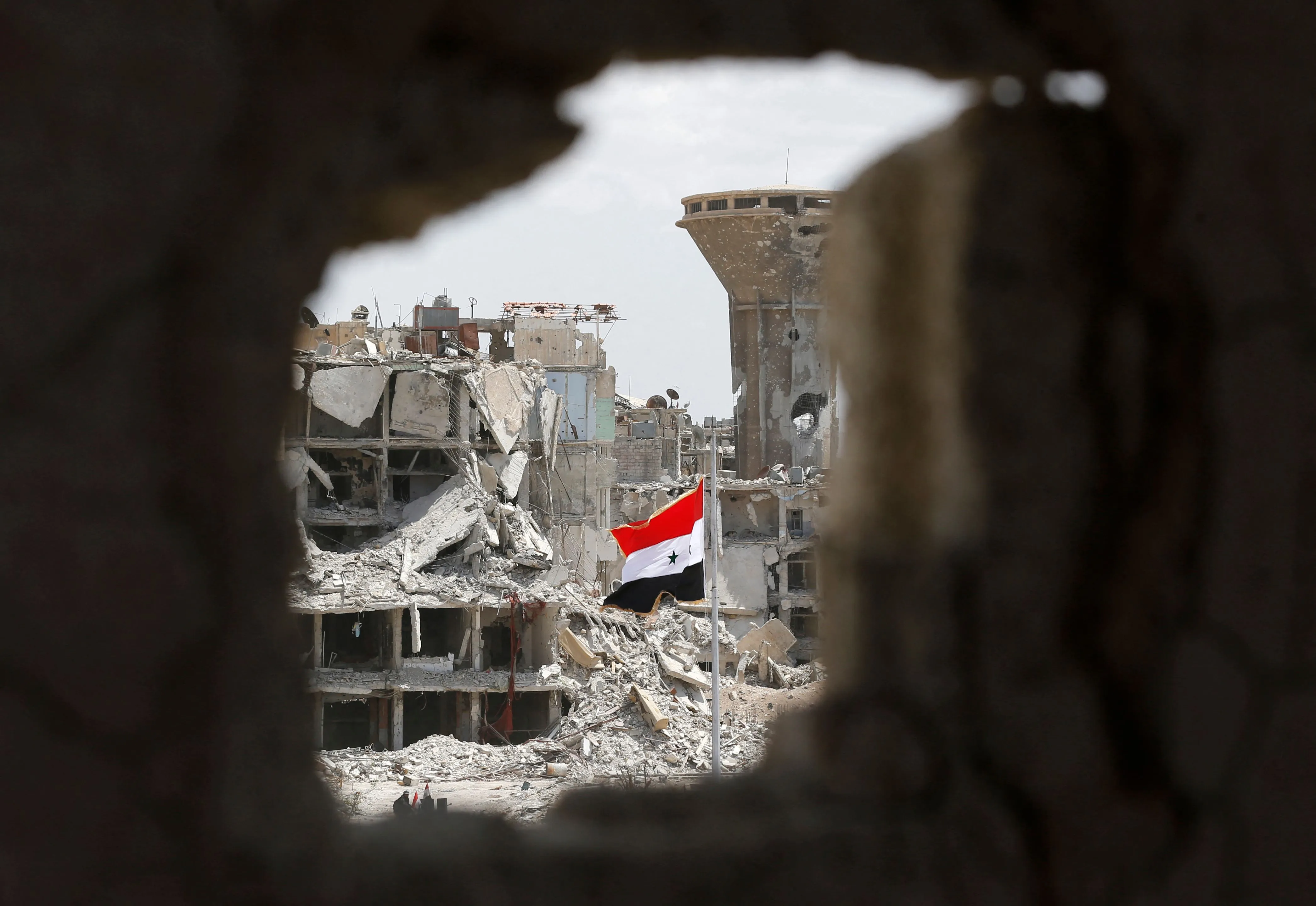 The Syrian flag outside&nbsp;Damascus.&nbsp;