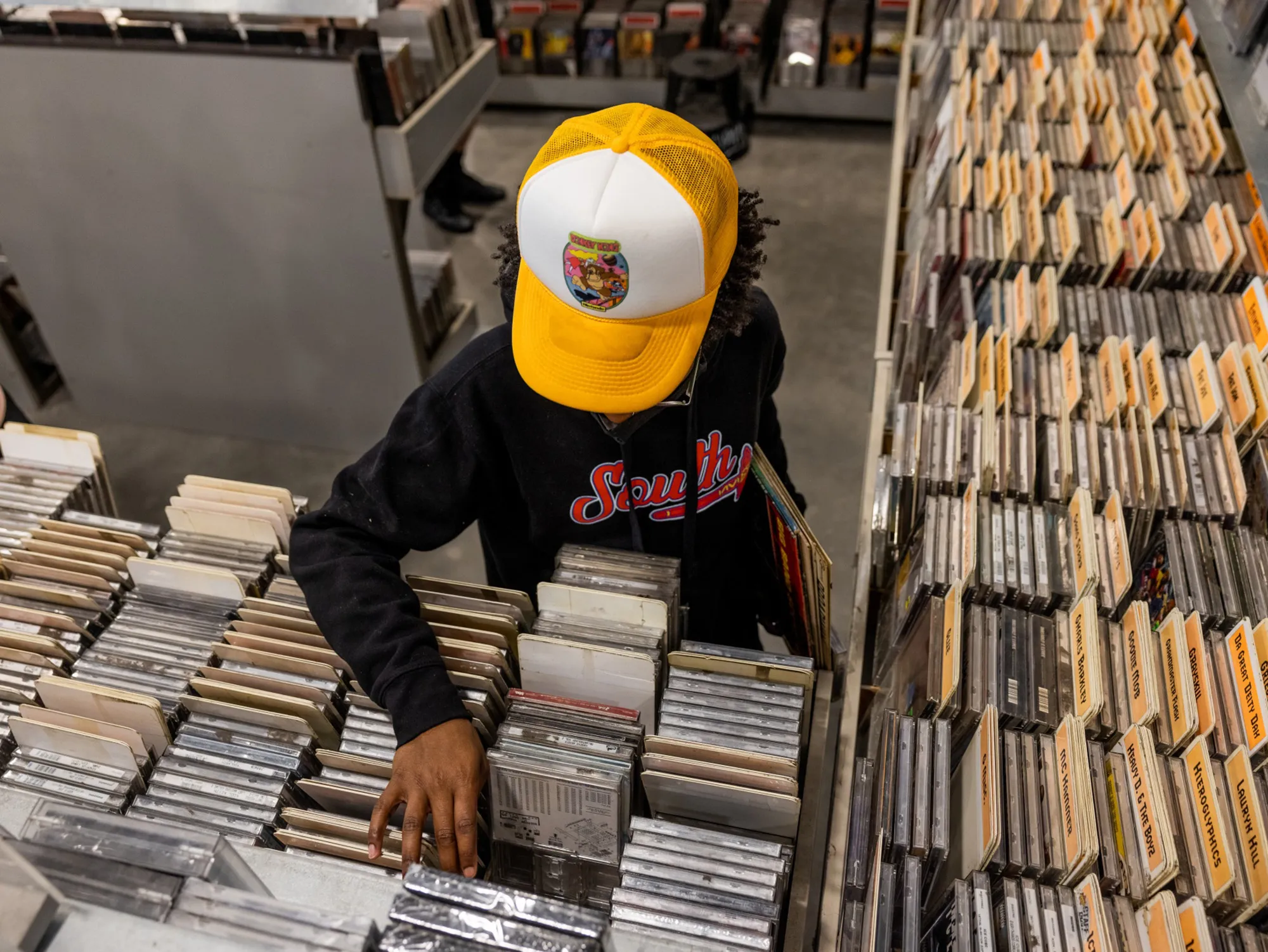 Shoppers browse CDs at an Amoeba Music store in Los Angeles.