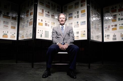 Bill Gross with his stamp collection at the Washington 2006 World Philatelic Exhibition on May 26, 2006.