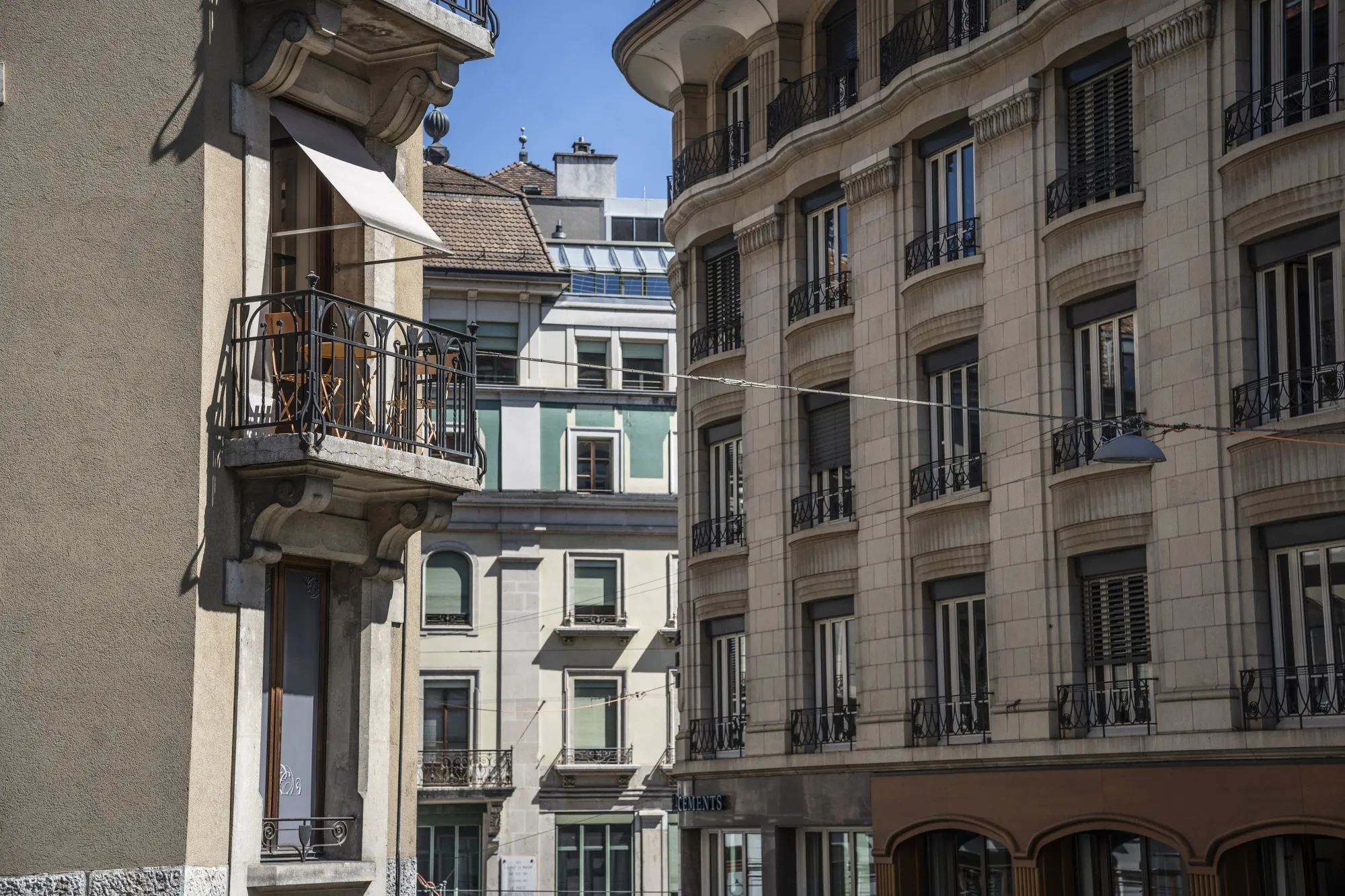 Residential apartment buildings in Geneva, Switzerland.
