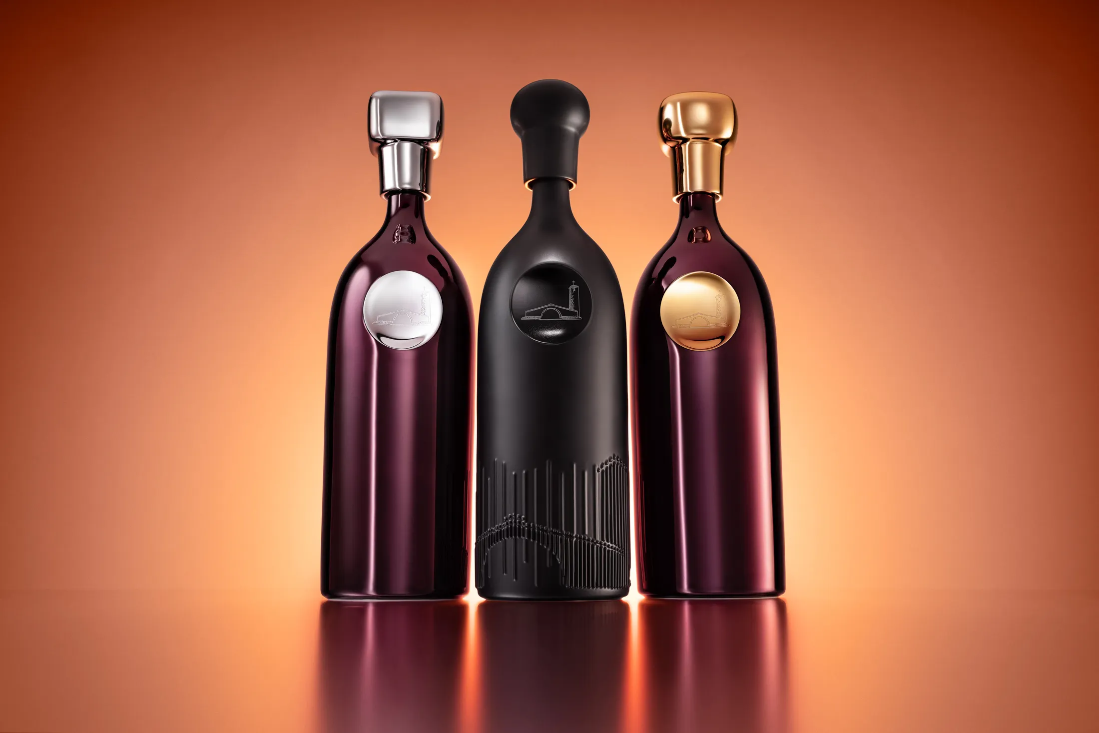 The special edition Robert Mondavi bottles, created by Bernardaud.