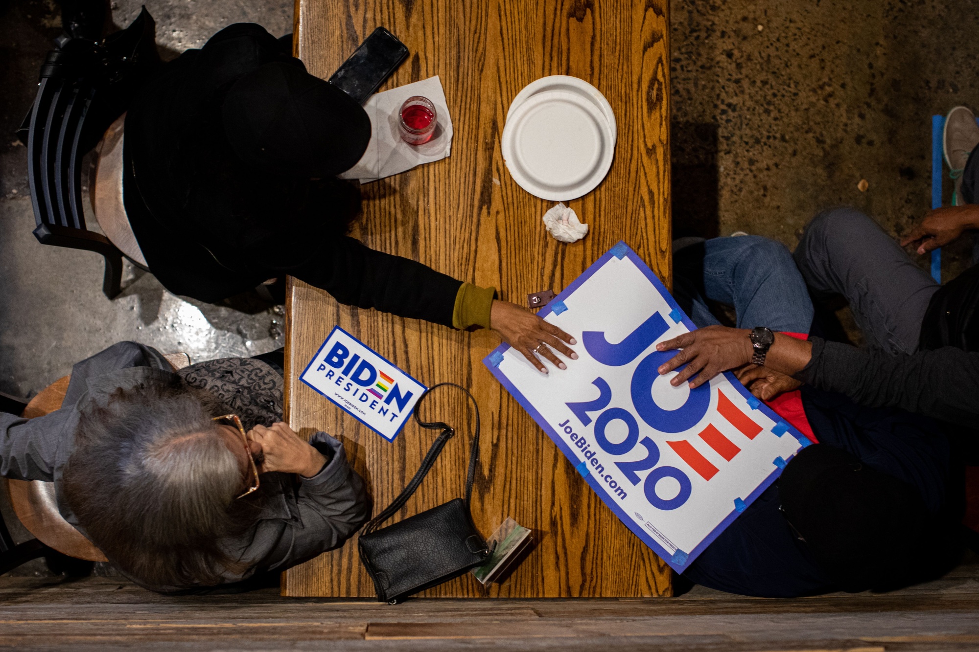 Supporters of former Vice President Joe Biden attend a watch party&nbsp;on Super Tuesday in Charlotte, North Carolina, on March 3.