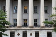 The US Treasury building in Washington, DC.