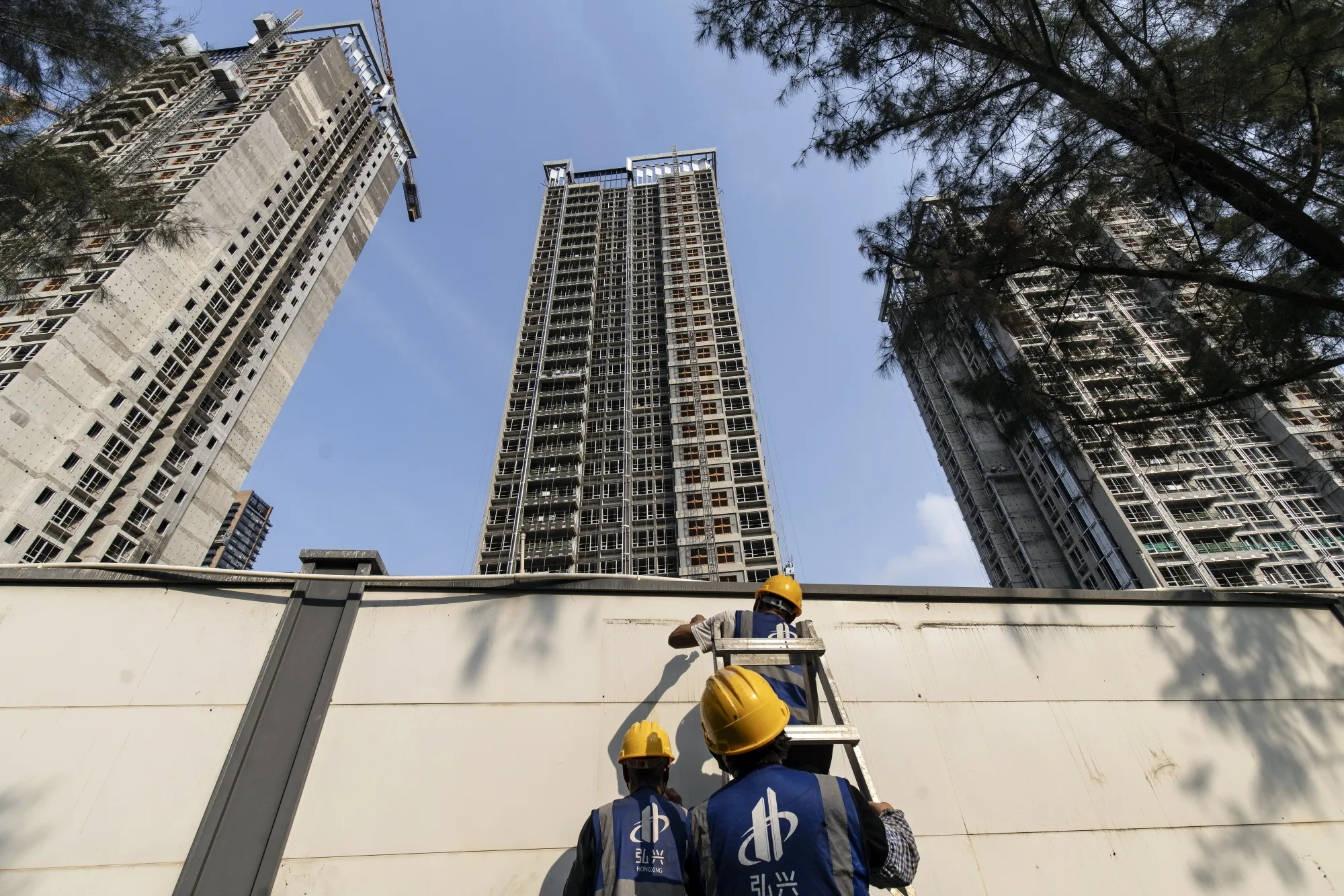 Residential buildings under construction in Shenzhen, China.