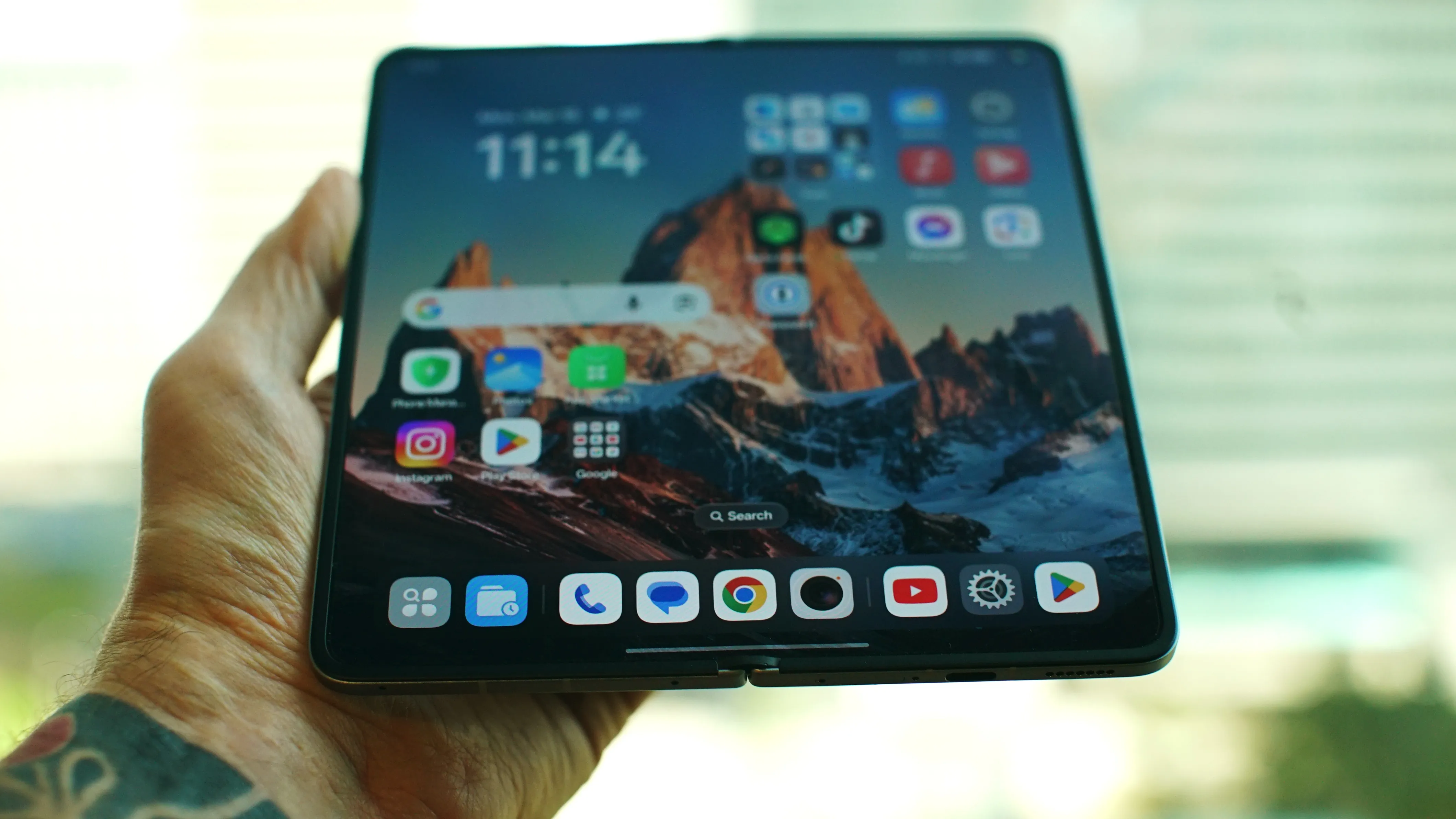 The Oppo Find N6 foldable smartphone. The Chinese company’s breakthrough hinge and display technology all but eliminates the biggest pain point of foldables.