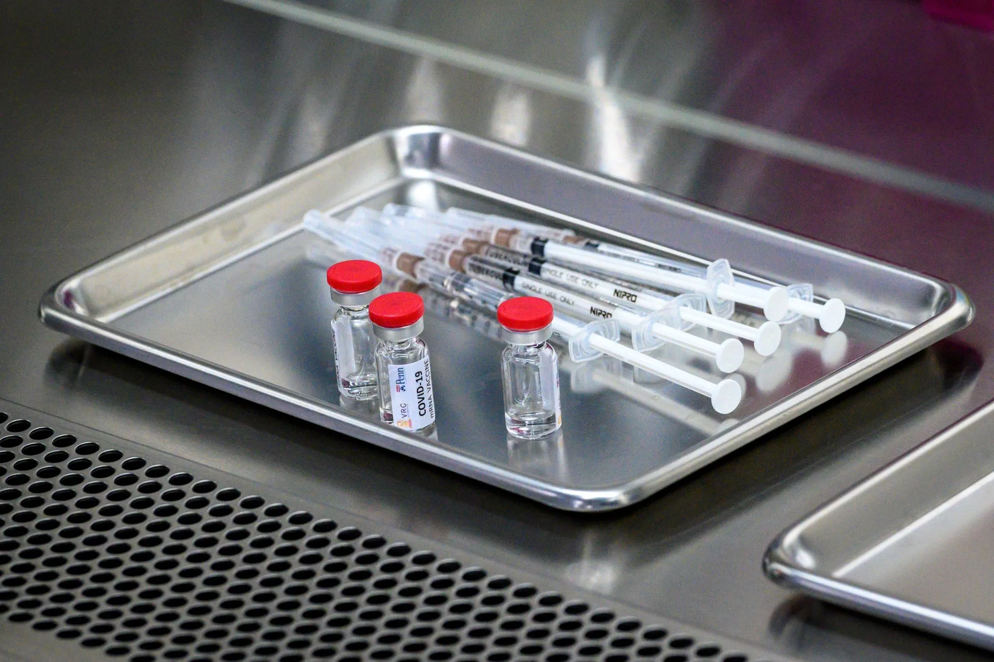 Doses of a Covid-19 vaccine candidate ready for trial on monkeys at the National Primate Research Center of Thailand at Chulalongkorn University in May 2020.