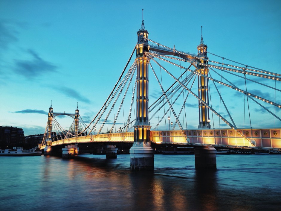 London's Albert Bridge, which already has some nighttime illumination.