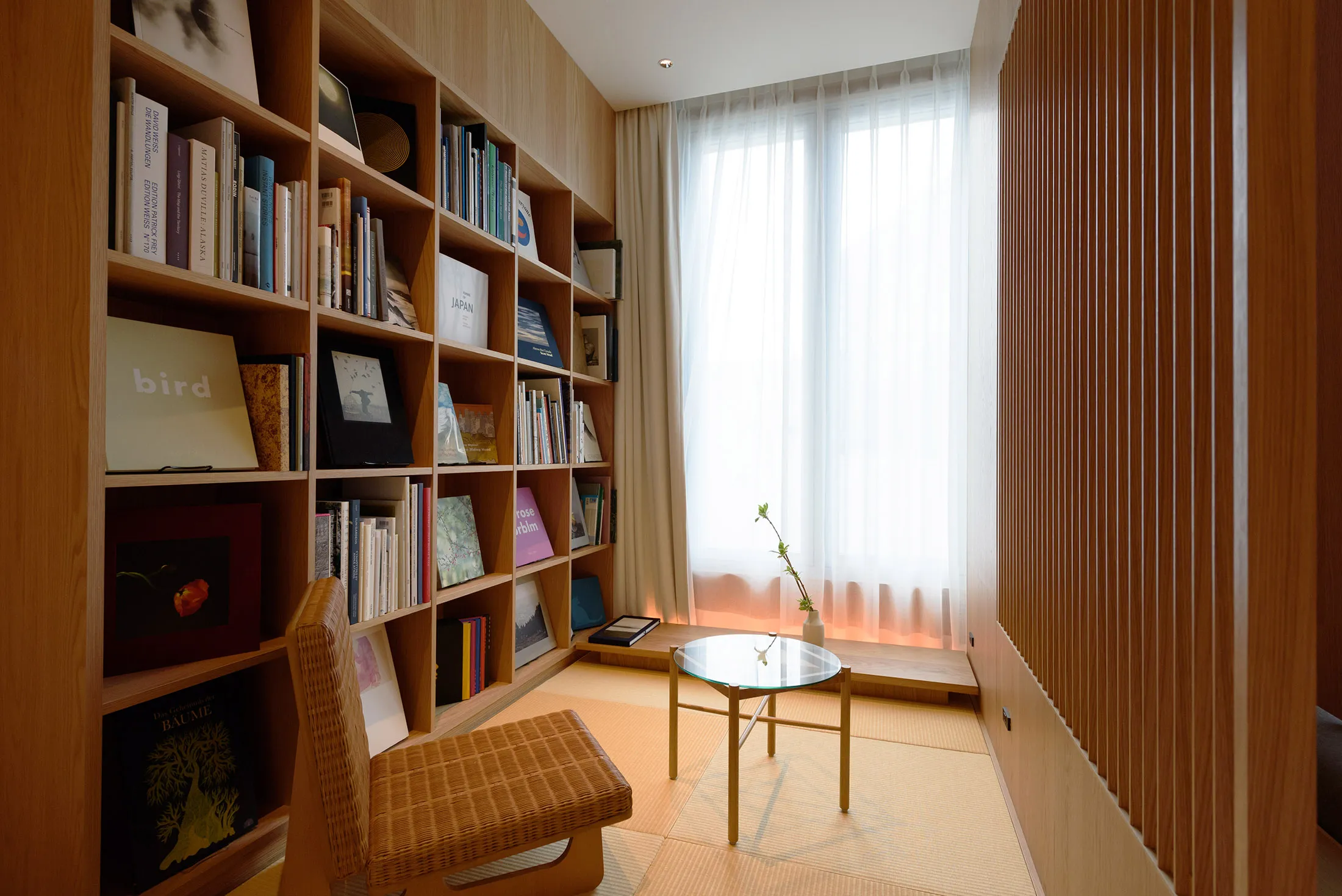 A guest room at the Muji Hotel Ginza in Tokyo.