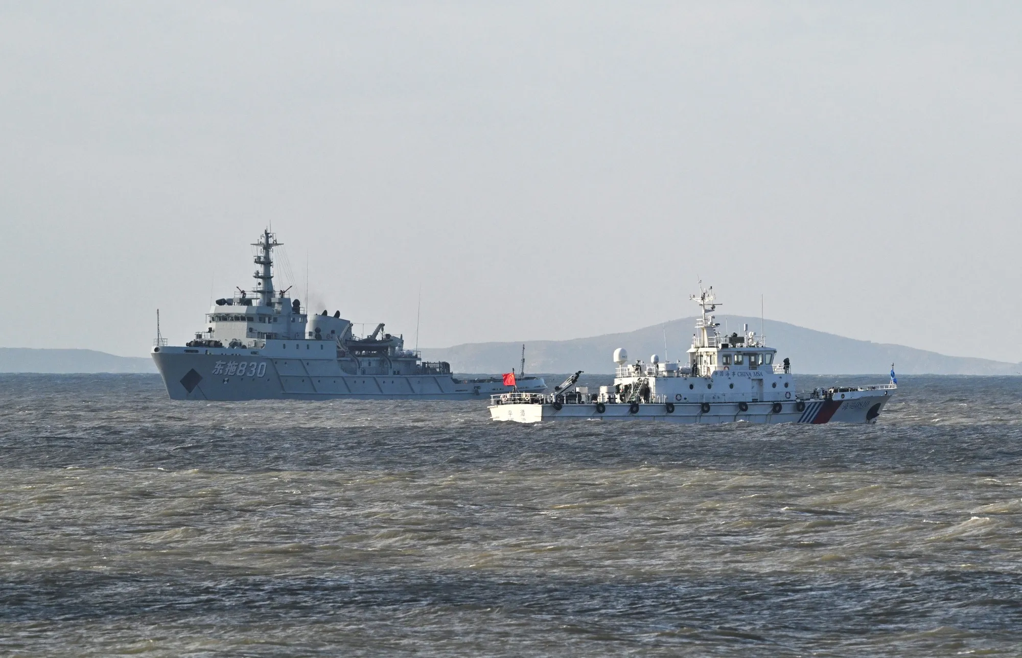 Chinese ships patrol as the PLA conducts military drills near Pingtan island, Taiwan, last December.