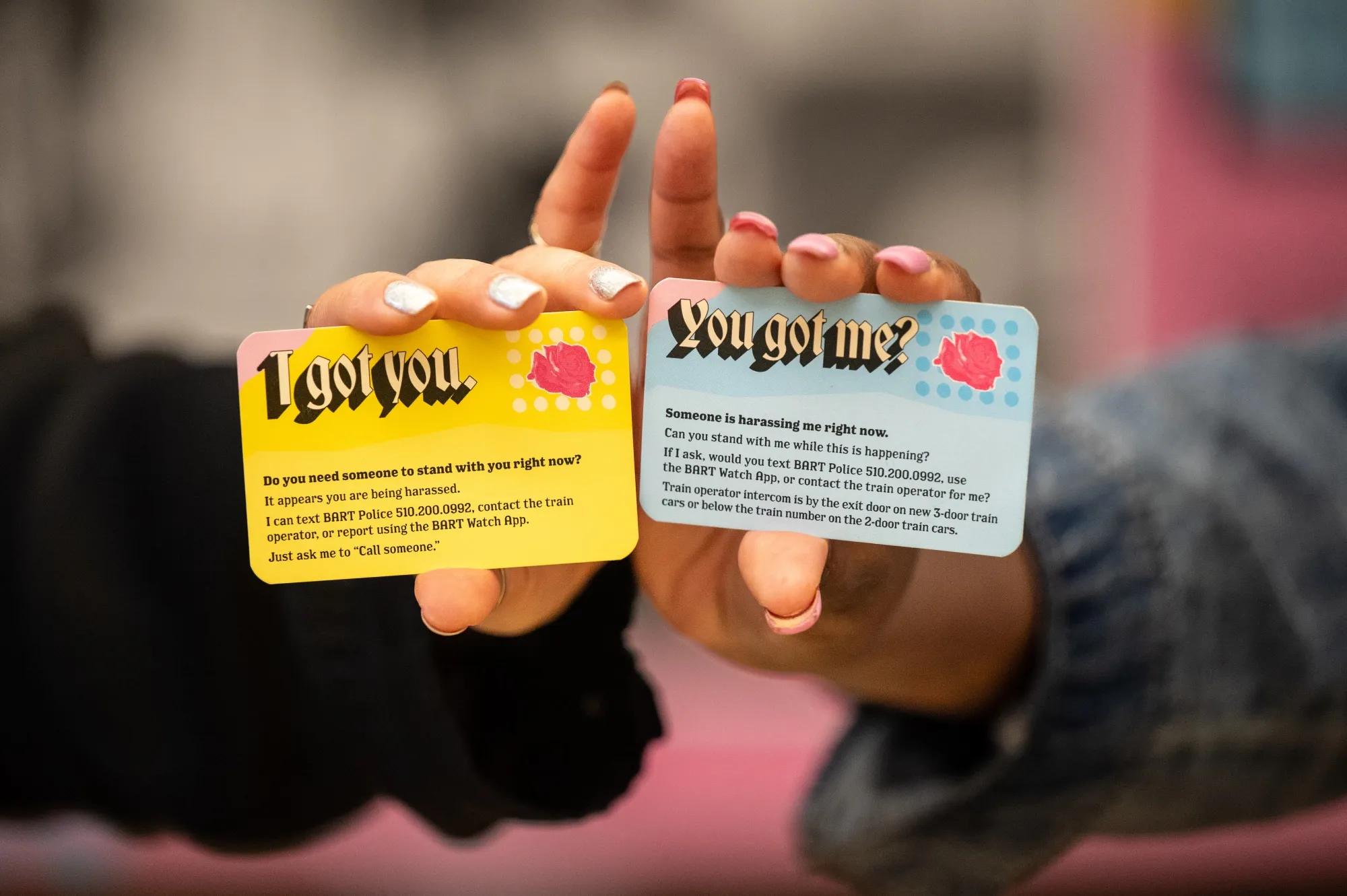 Wallet-sized cards distributed by BART allow riders to signal they need help —&nbsp;or offer help to others.