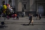 Pedestrians at the Plaza de Armas square in Santiago, Chile, on Sept. 2, 2021.