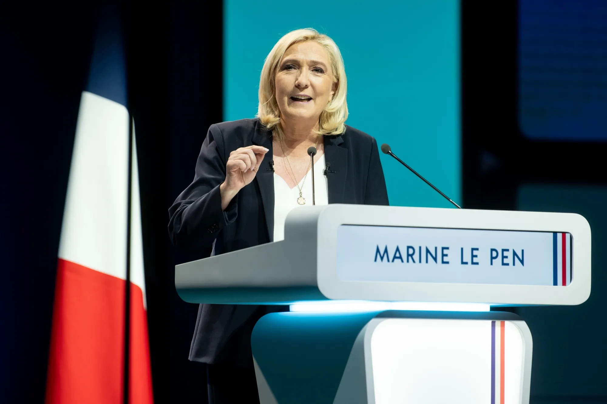 Marine Le Pen, leader of the National Rally party.
