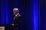 Patrick T. Harker, president of the Federal Reserve Bank of Philadelphia, speaks during a panel discussion in Philadelphia, Pennsylvania, U.S., on Friday, Sept. 23, 2016.