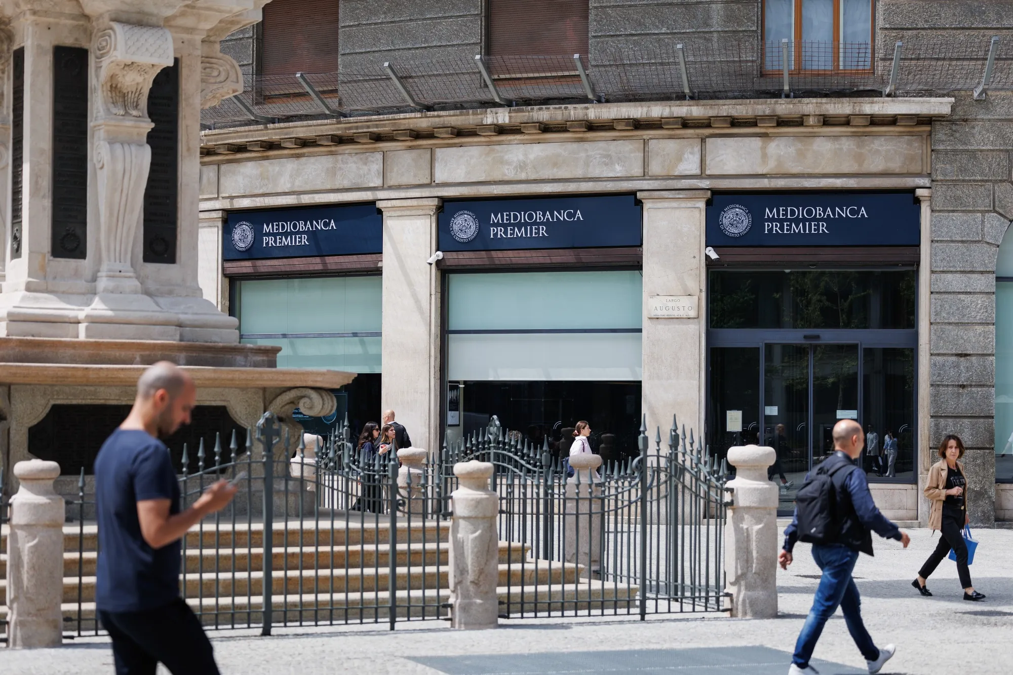 A Mediobanca SpA bank branch in Milan.