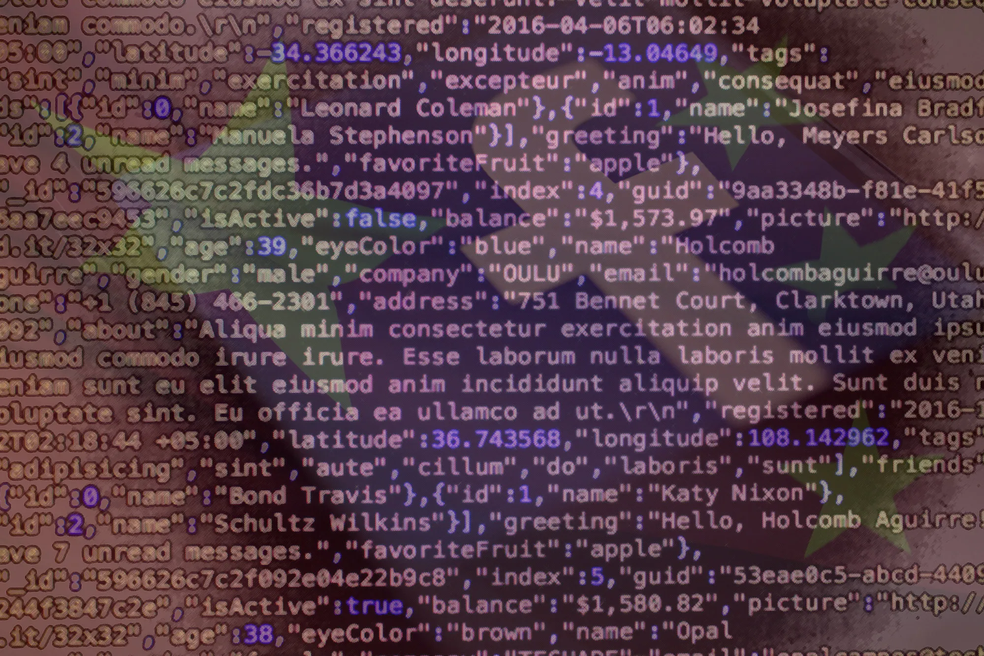 Facebook data illustration with China flag. Photographers: Daniel Acker/Andrew Harrer/Tomohiro Ohsumi/Bloomberg