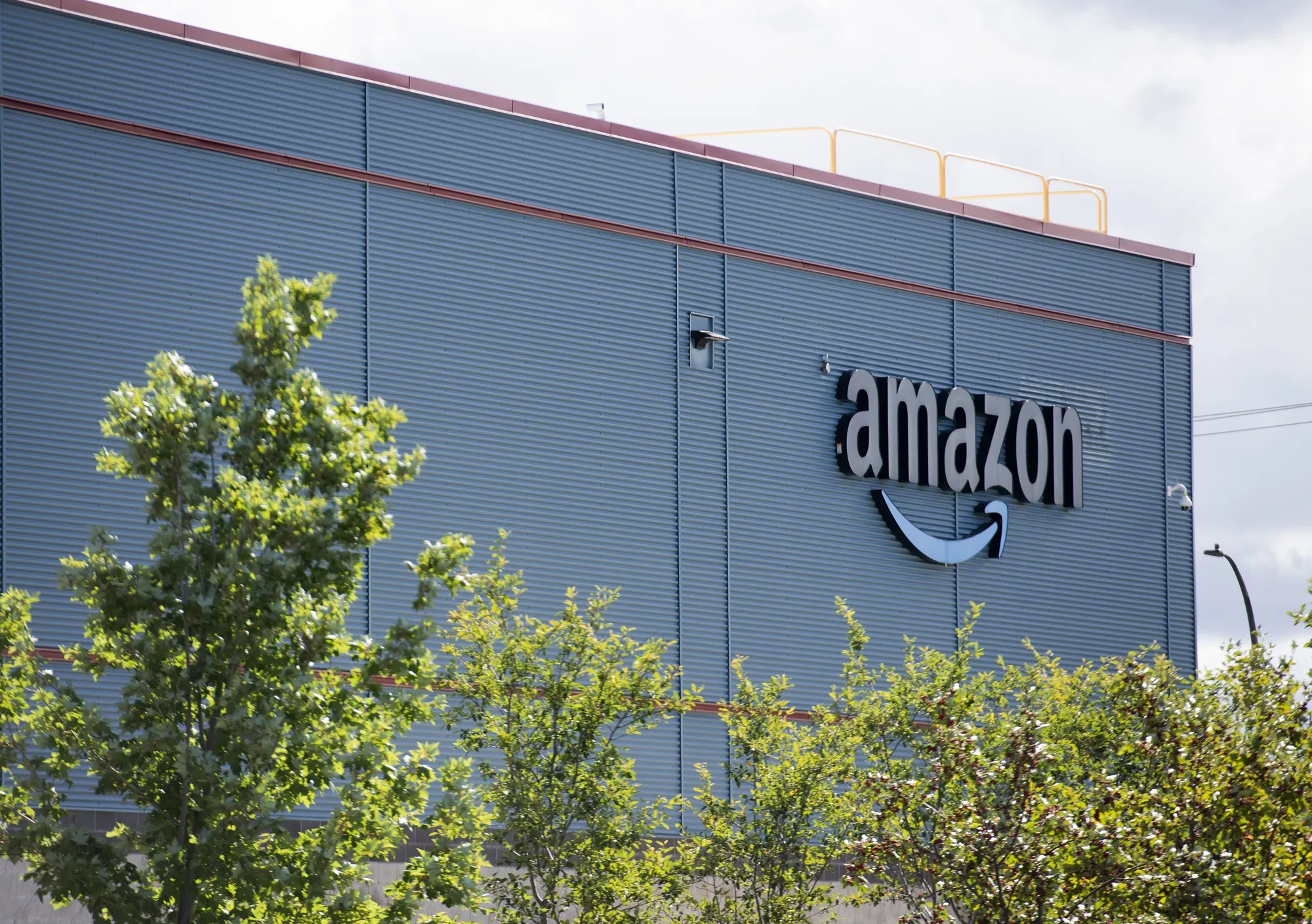 An Amazon warehouse and distribution centre in an industrial park in Montreal, Quebec, Canada.