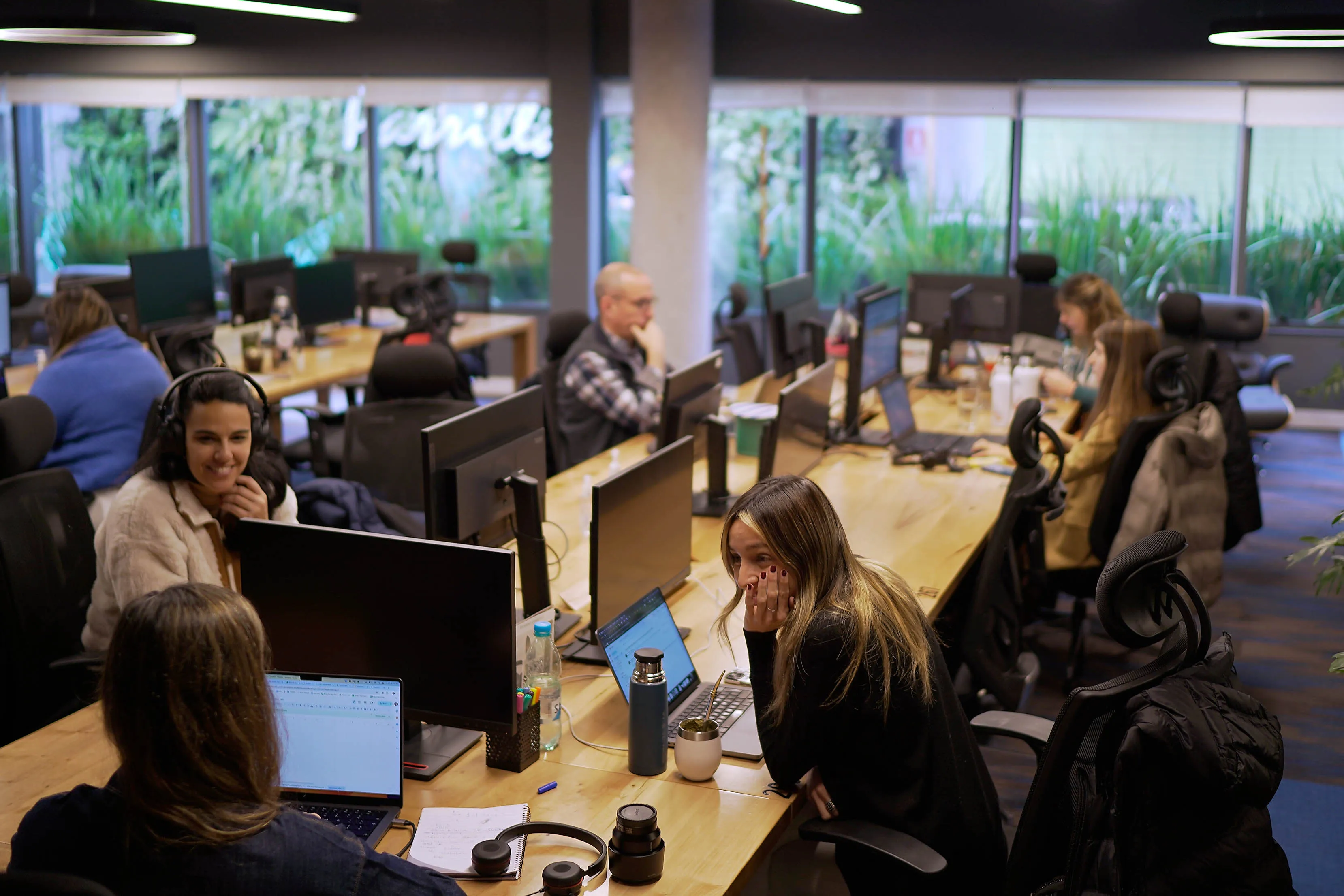 Workers at the Globant SA office.