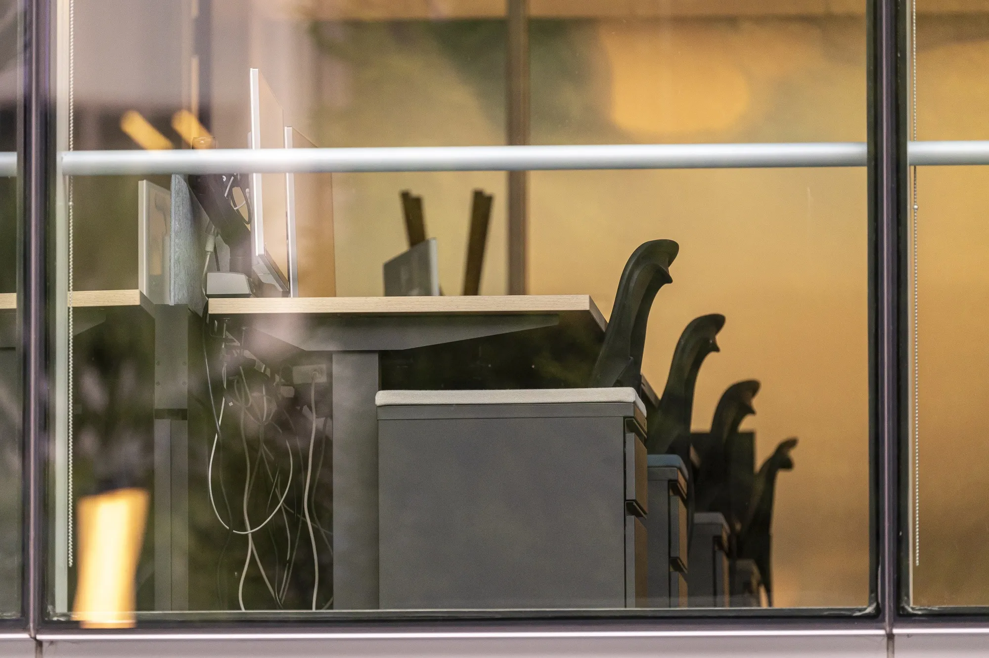 An empty office space in a building in San Francisco in December 2023.