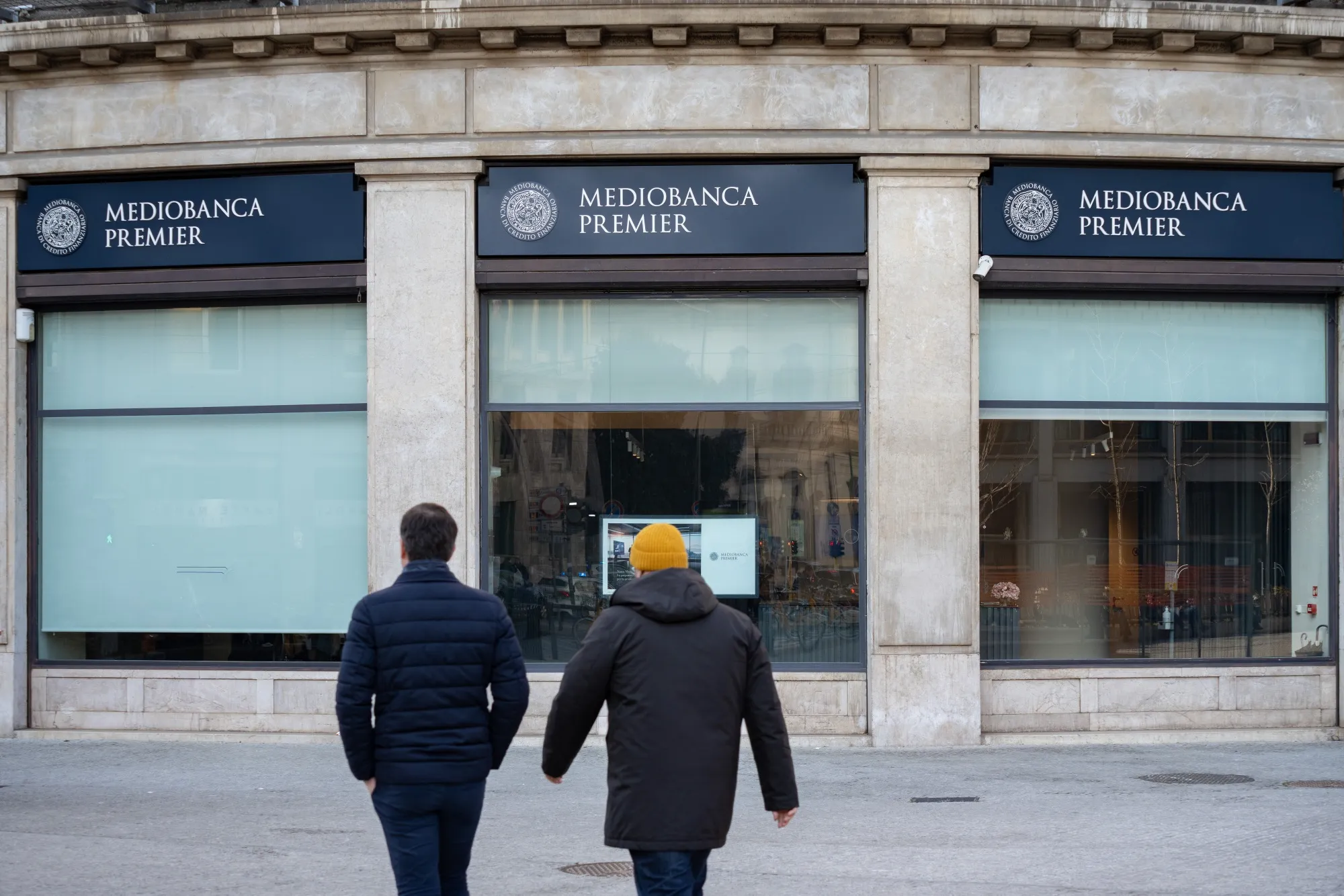 A Mediobanca Premier bank branch, operated by Mediobanca SpA in Milan.