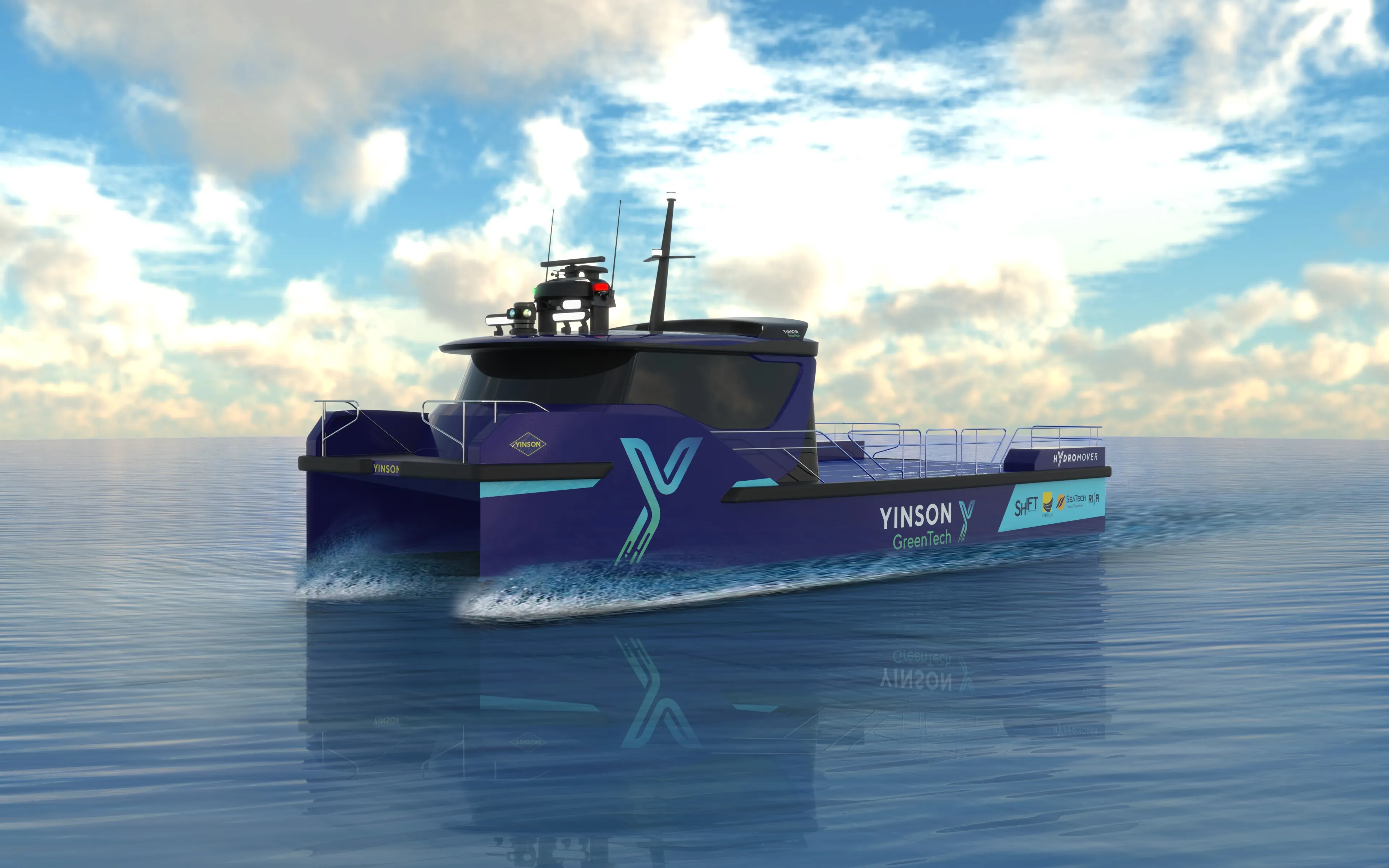 A rendering of YGT’s electric cargo vessel.