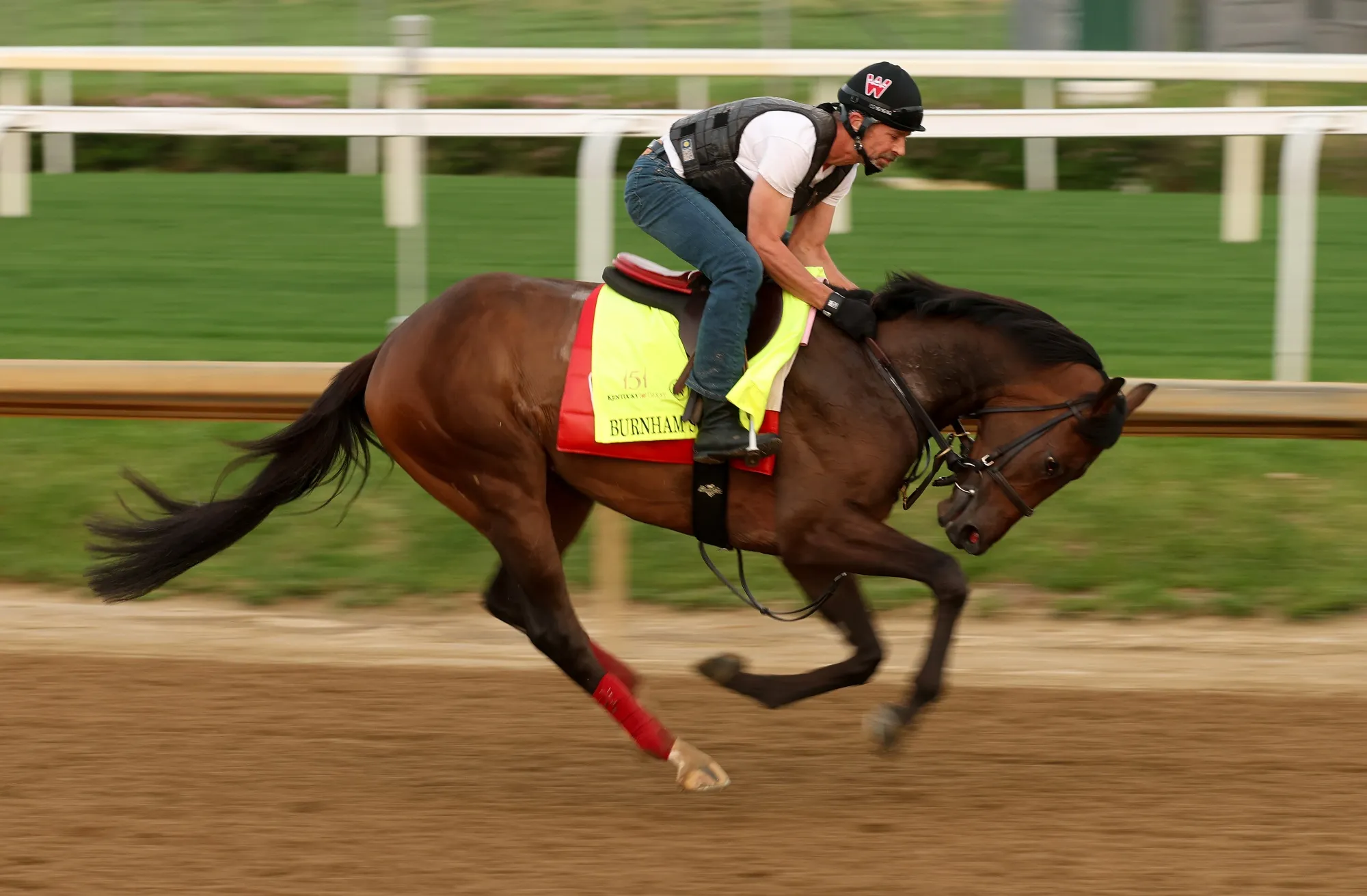 Burnham Square gallops at Churchill Downs.