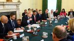 Boris Johnson, third left, chairs a Cabinet meeting at 10 Downing Street on June 7.