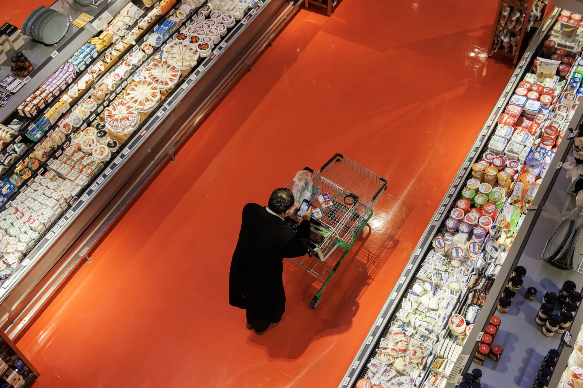 A shopper at a grocery store in Toronto.
