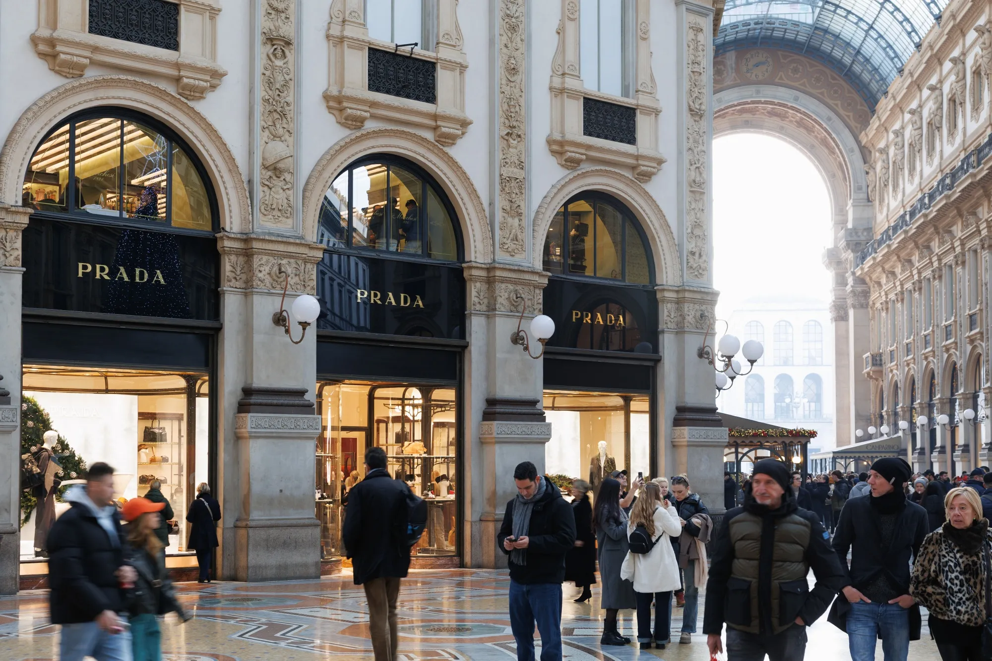 A Prada SpA store in Galleria Vittorio Emanuele II shopping area in Milan.