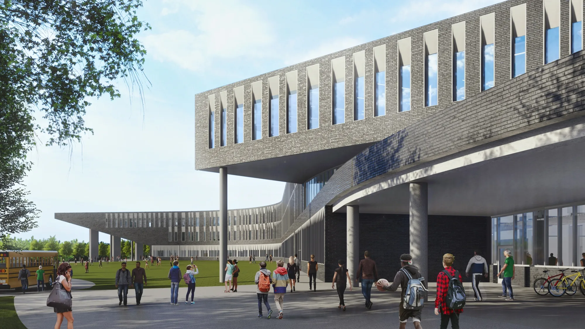 The new Morrow High School, now under construction in Georgia, is designed to optimize student health, with outdoor classroom space and abundant natural light. But such “green schools” are rare in low-income urban school districts.&nbsp;