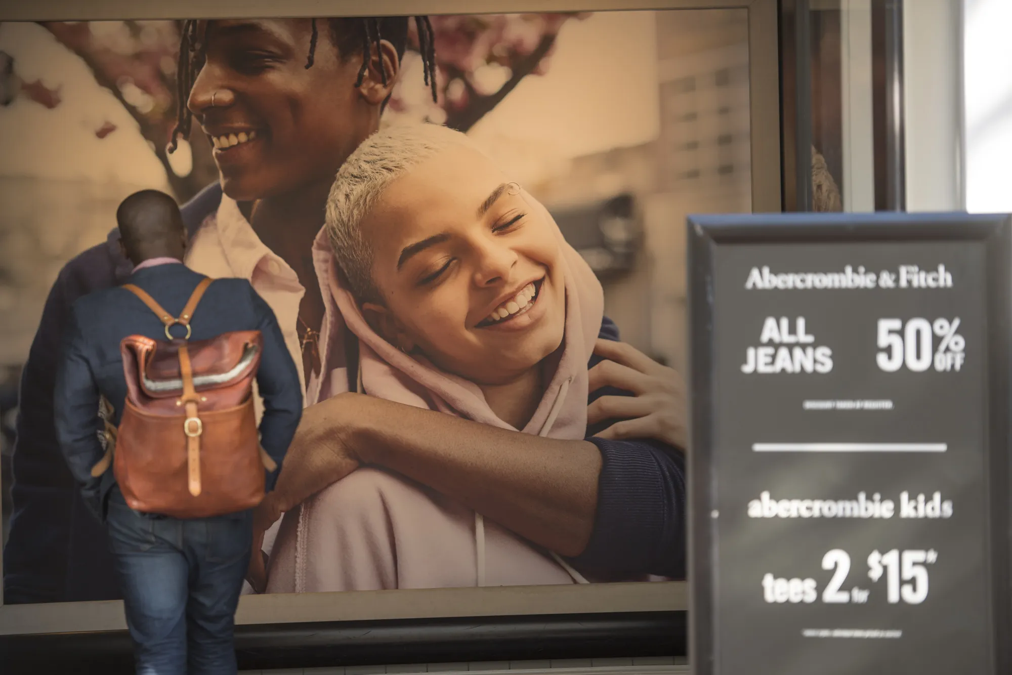A customer enters an Abercrombie &amp; Fitch Co. store in San Francisco.