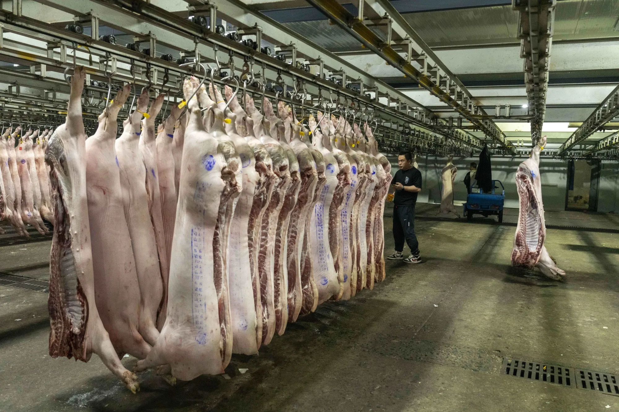 Pork at a wholesale market in Shanghai.