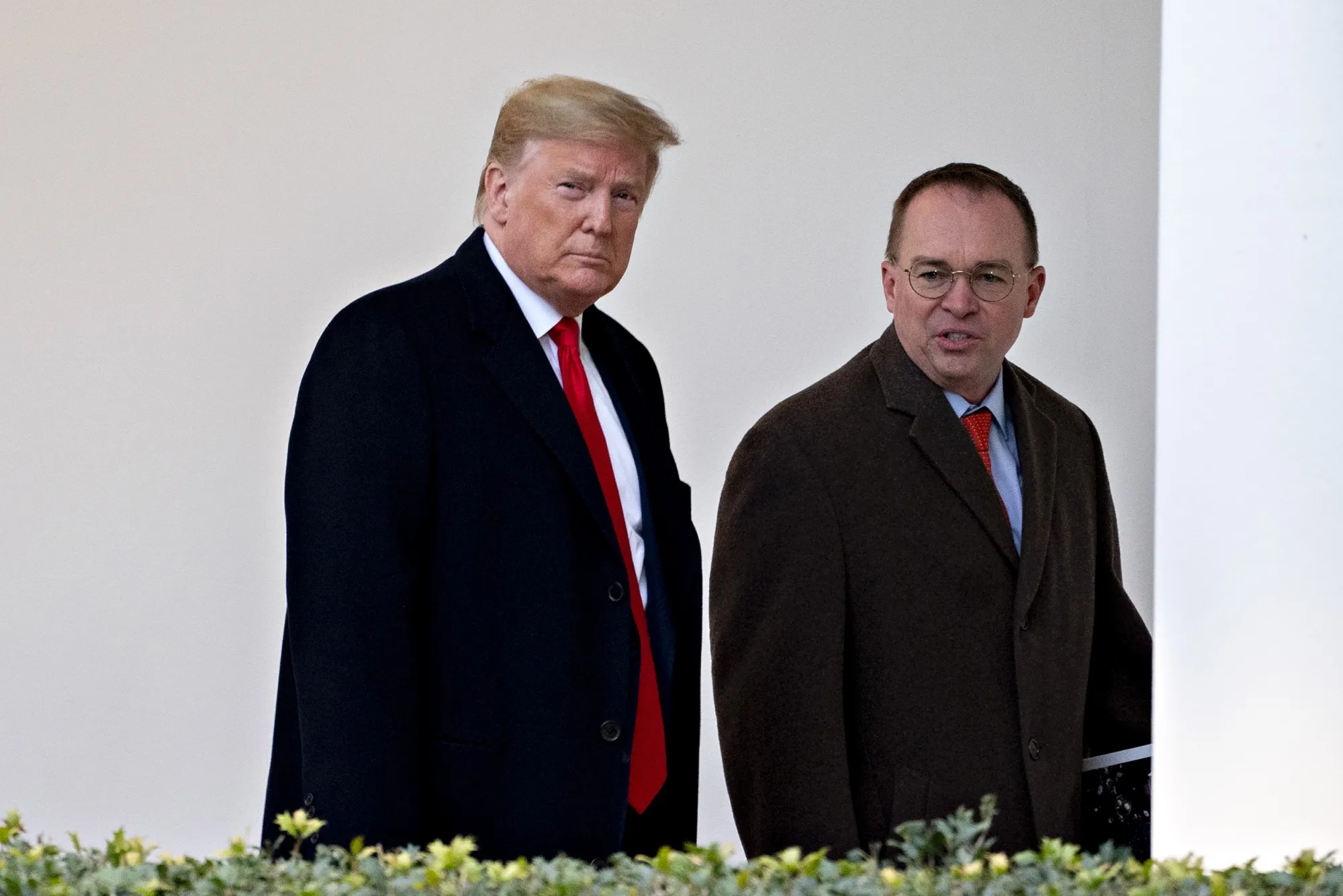 President Trump, left, and Mick Mulvaney