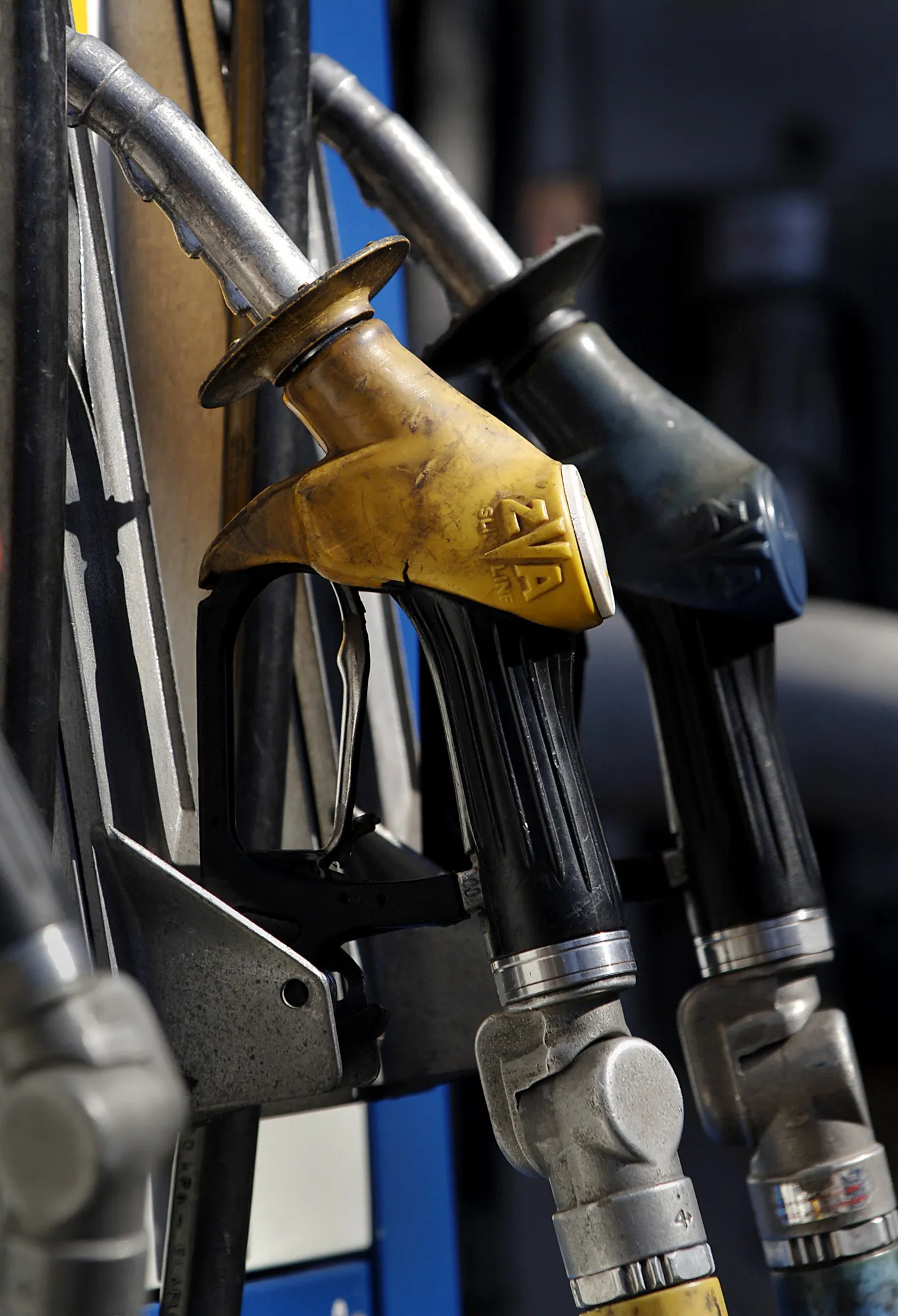 Petrol pumps are seen at a gas station in Sydney, Australia.