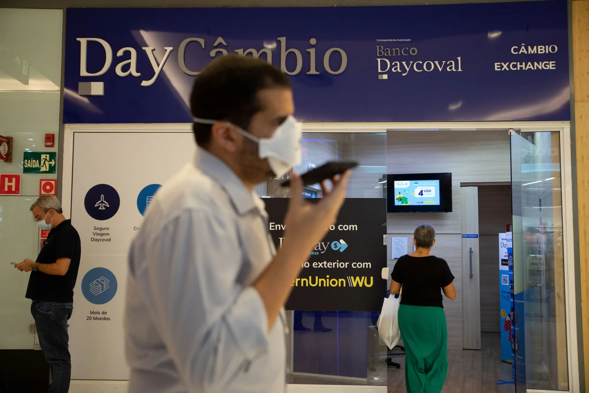 A currency exchange agency in Sao Paulo on Feb. 24.