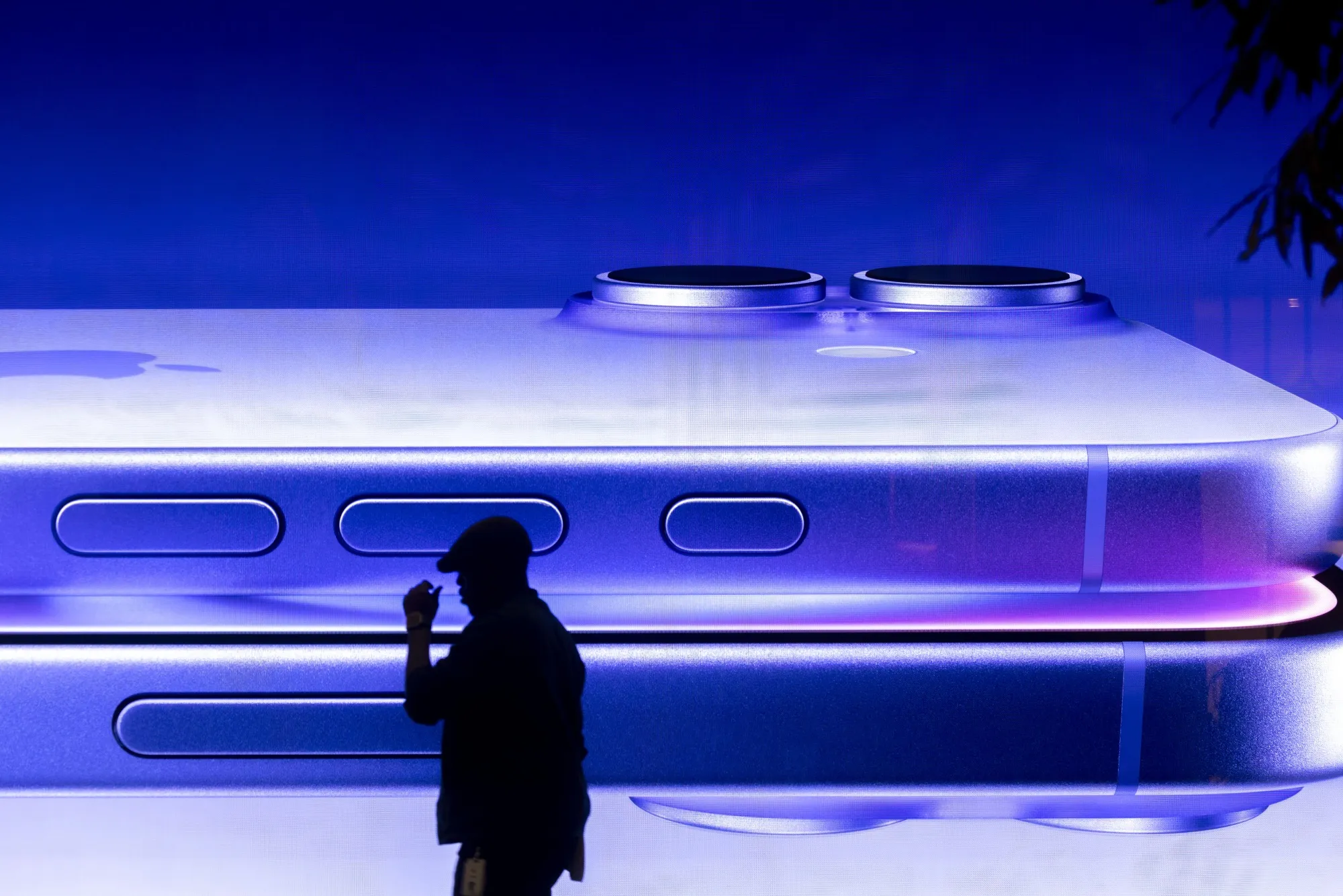 An Apple iPhone advertisement at an Apple Inc. store in central London.