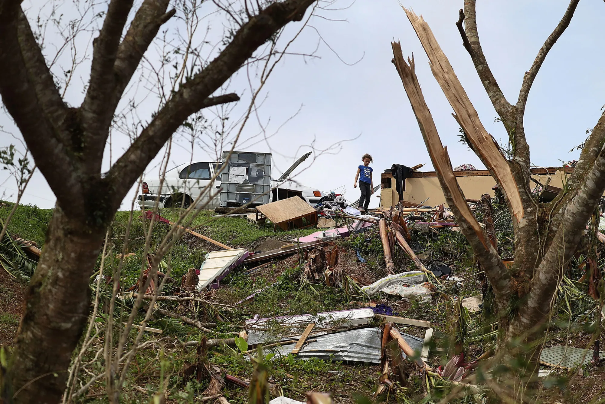 Hurricane damage in Hayales de Coamo, Puerto Rico.
