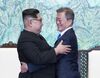 Kim Jong Un, North Korea's leader, left, and Moon Jae-in, South Korea's president