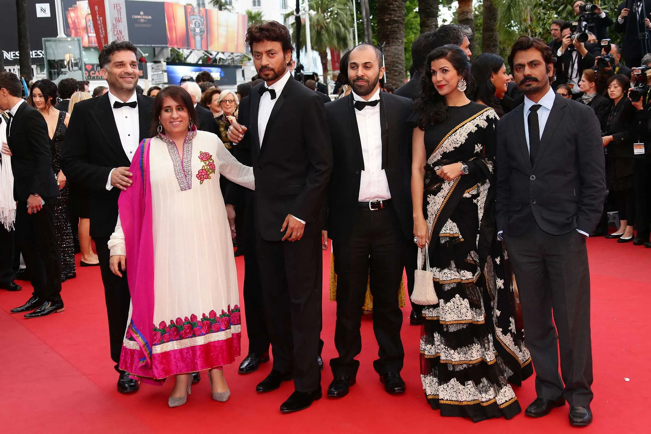 Guneet Monga (second from left) at the Bombay Talkies&nbsp;premiere at the Cannes Film Festival on May 19, 2013.