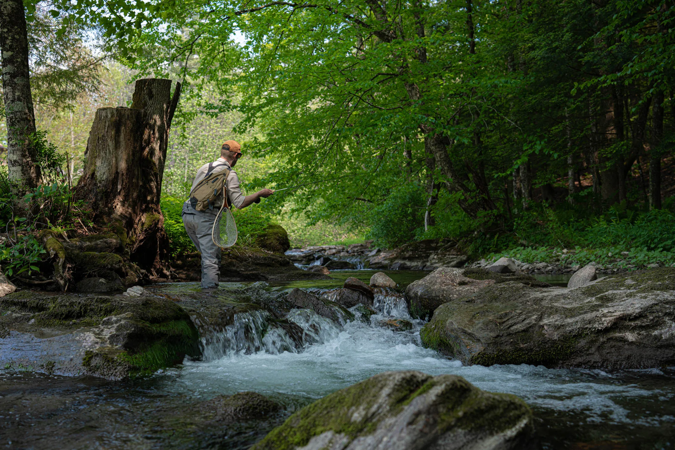 The author fly-fishing in Vermont.
