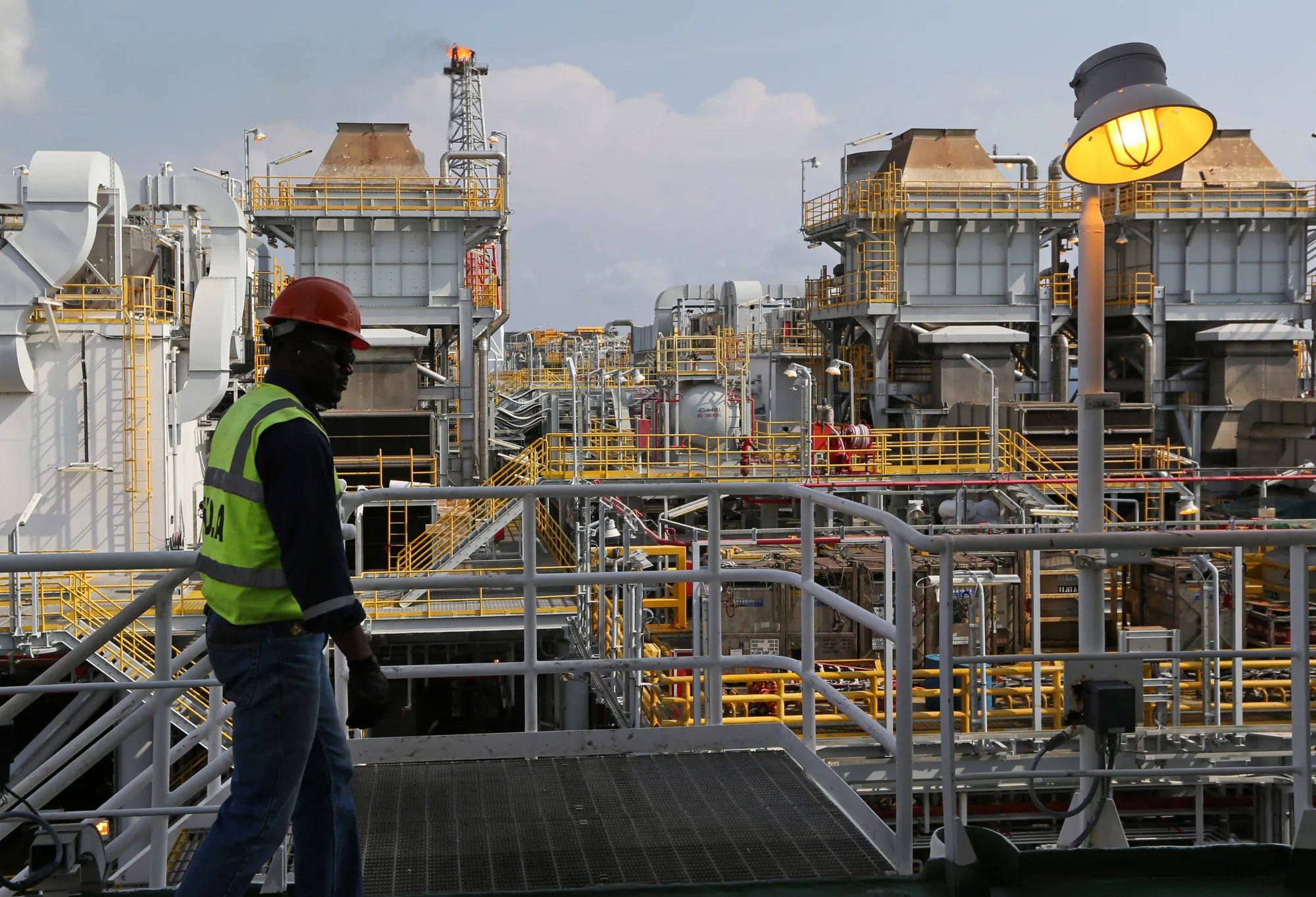 The Agbami floating oil production, storage and offloading vessel in the Agbami deepwater oilfield in the Niger Delta, Nigeria.