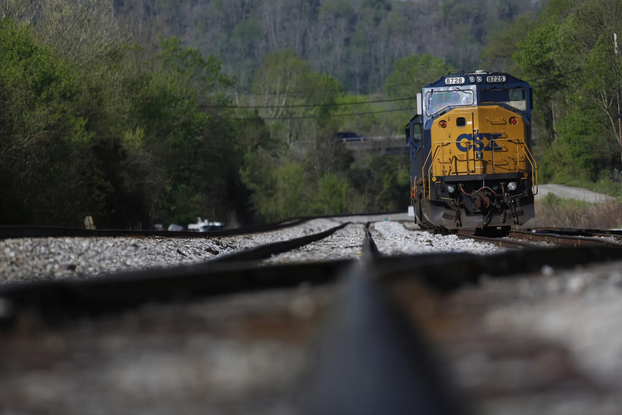 A freight train parks&nbsp;in Worthville, Kentucky.&nbsp;