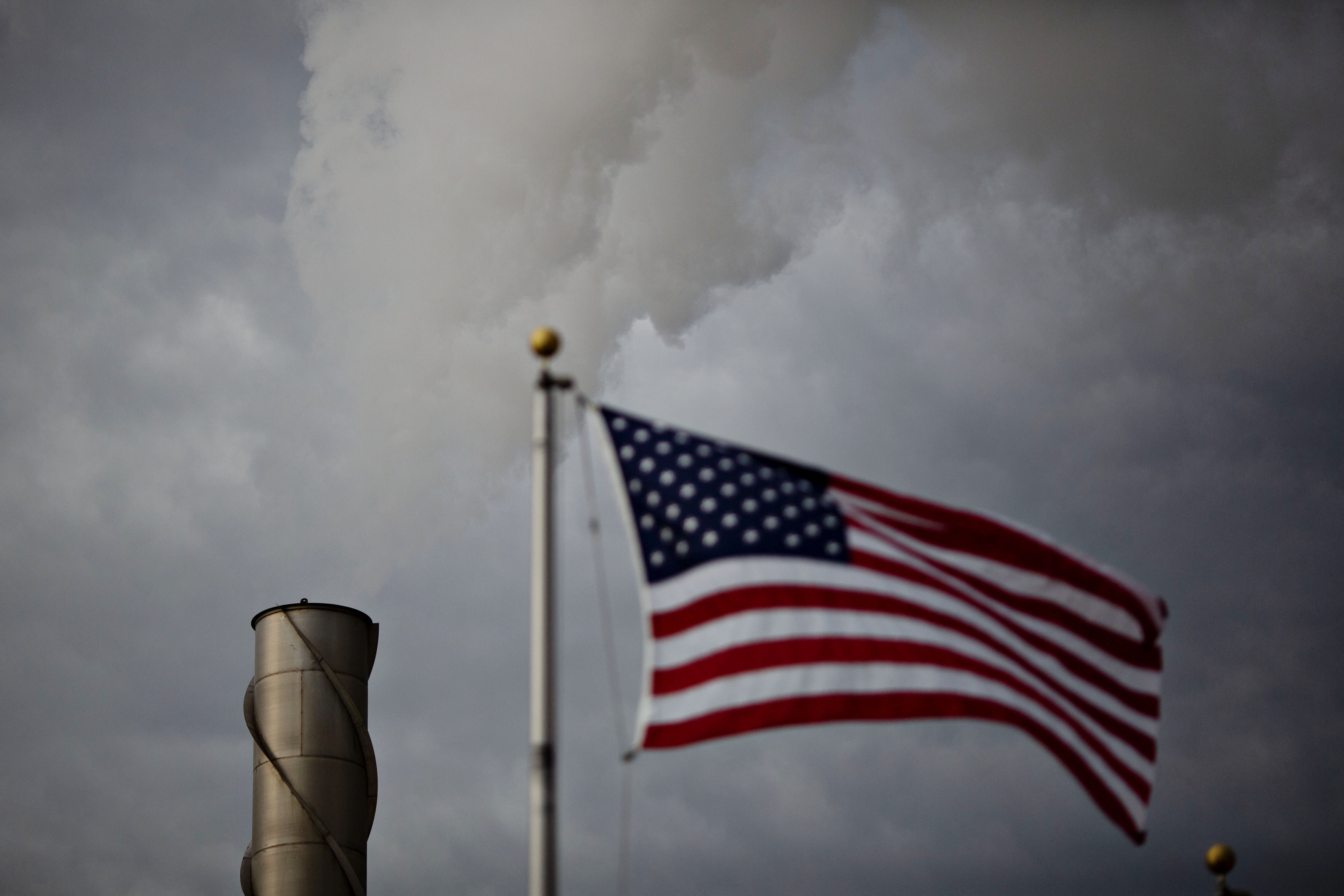 Steam rises from a stack outside an ethanol biorefinery in Iowa.