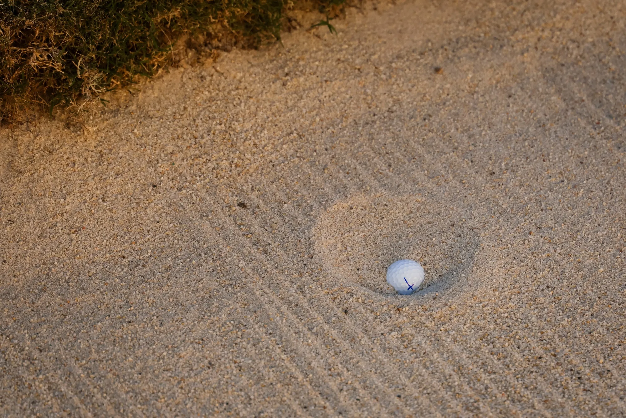 A view of the ball of Stewart Cink in a bunker on the 15th hole during the final round of the Dominion Energy Charity Classic 2024 at The Country Club of Virginia on October 20, 2024 in Richmond, Virginia.
