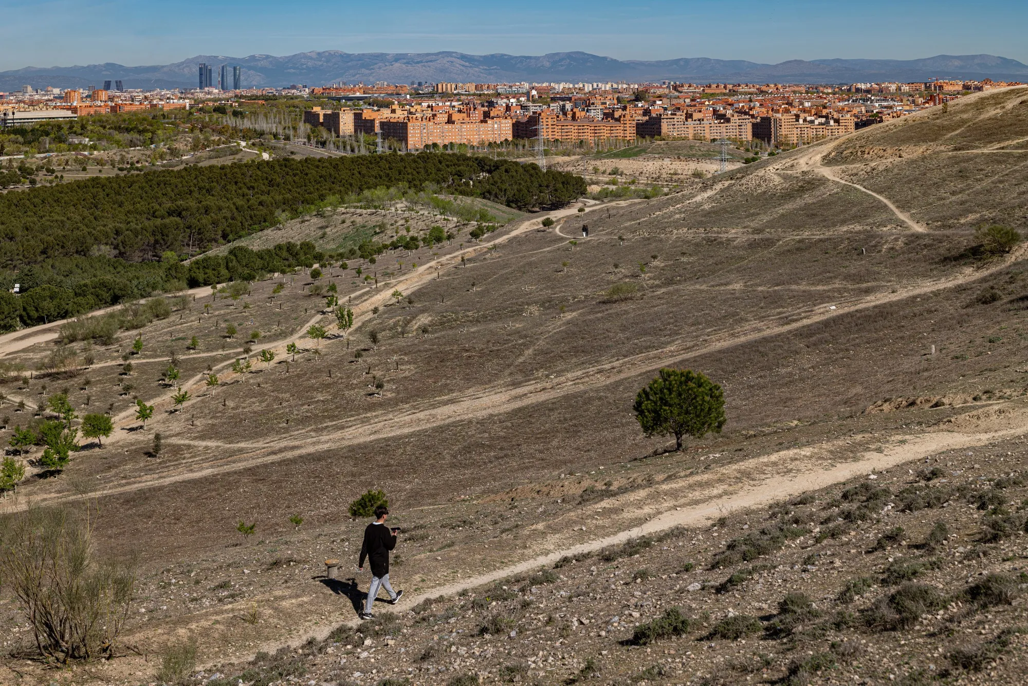 Parched ground at the Bosque Metropolitano city forest site in Madrid on April 4.